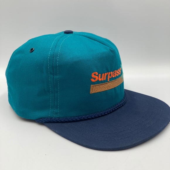 Vintage Surpass Zeneca Snapback Trucker Hat Teal Navy‎ Made in USA - Picture 4 of 8